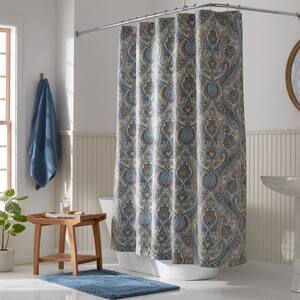 Legends Luxury Royal Paisley Sateen 72 in. Multi Shower Curtain