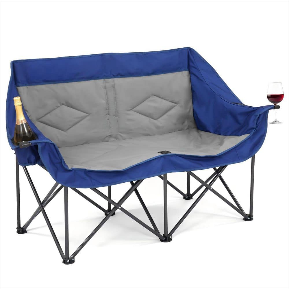 2-Person Camping Chair Oversized Loveseat Camping Chair, Heavy Duty Camping Couch for Adults, Blue price history on PriceWatchPro