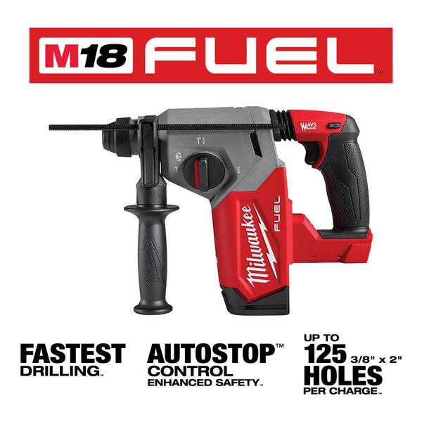 Milwaukee M18 Fuel 18V Lithium-Ion Brushless Cordless 1 in. SDS-Plus Rotary Hammer with 1/2 in. Compact Impact Wrench (2-Tool)
