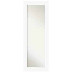 Basic White 19.5 in. x 53.5 in. Non-Beveled Casual Rectangle Wood Framed Full Length on the Door Mirror in White