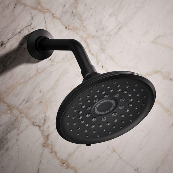 3-Spray 3.93 in. Single Wall Mount Fixed Adjustable Shower Head in Antique Bronze 3-Spray 3.93 in. Single Wall Mount Fixed Adjustable Shower Head in Antique Bronze