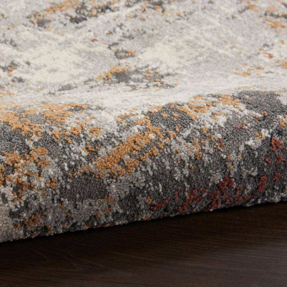 Abstract Gray 8' x 10' Power-Loomed Synthetic Area Rug