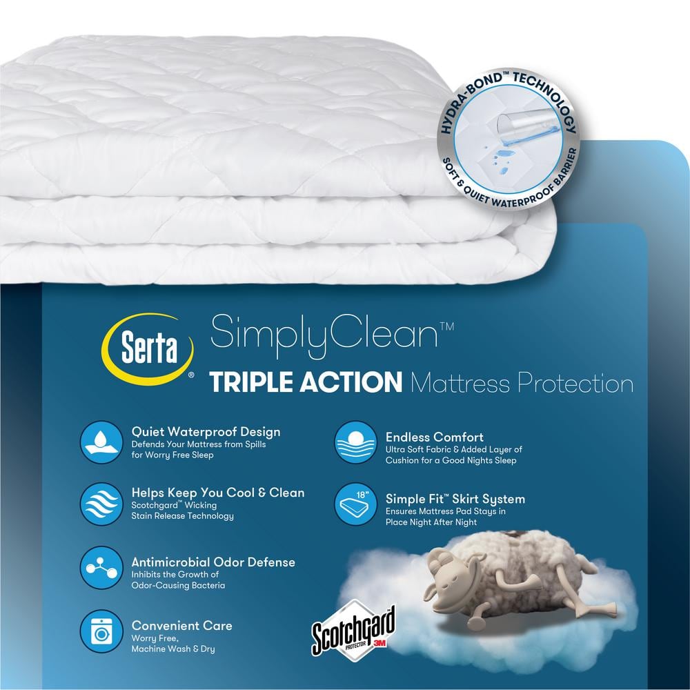 Twin White Waterproof Quilted Mattress Pad