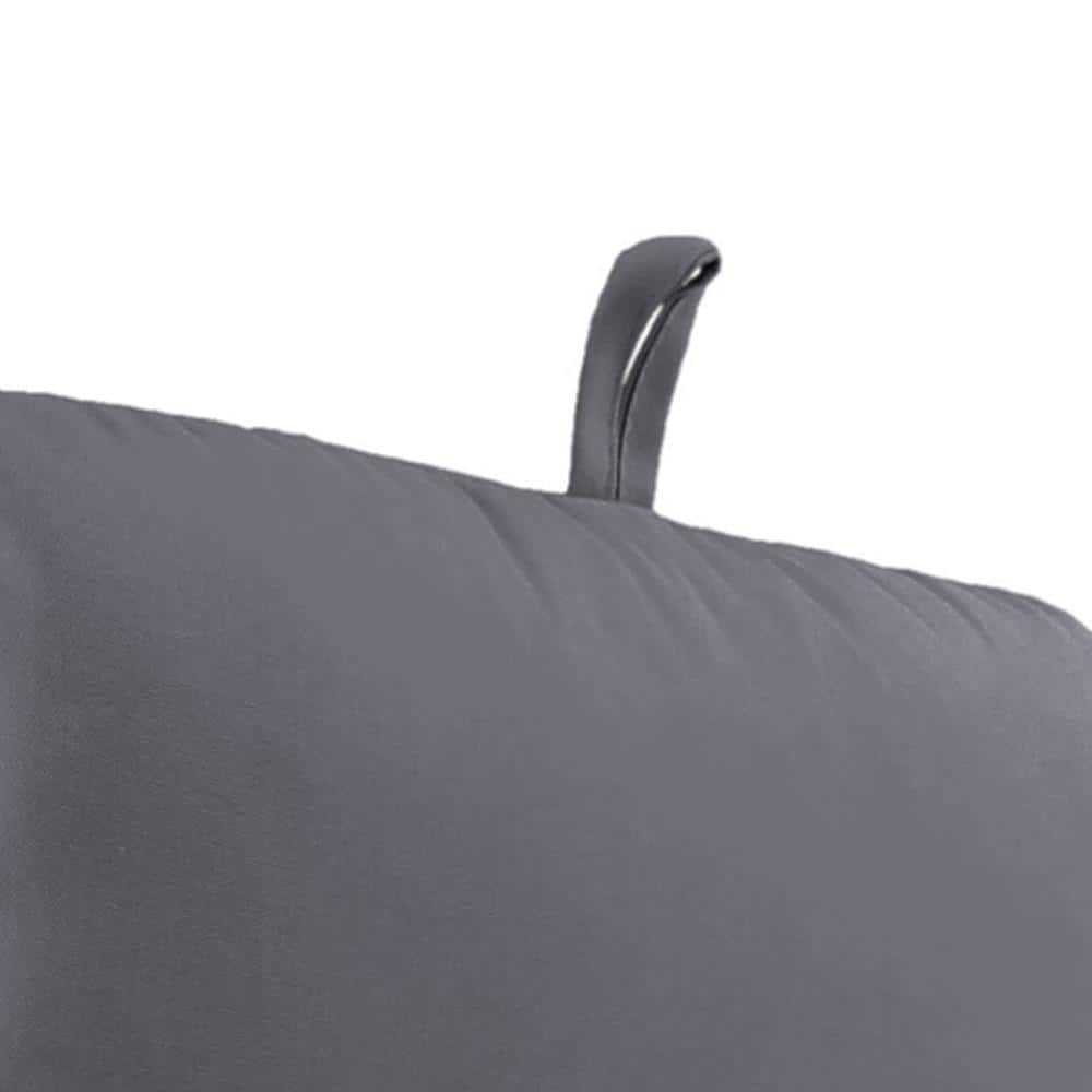 Charcoal Gray Polyester Outdoor Dining Chair Cushion with Ties