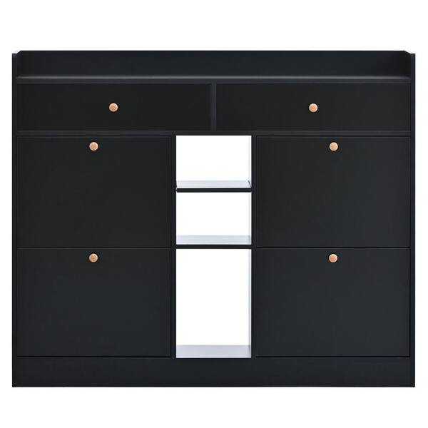 Harper & Bright Designs 42.5 in. H x 50.7 in. W Black Wood