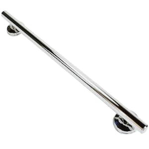 20 in. x 1.25 in. Straight Decorative ADA Compliant Grab Bar in Chrome, Capped Ends