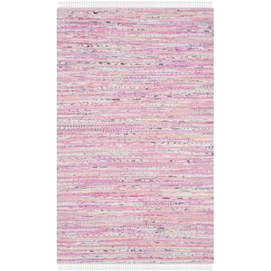 Rag Rug Light Pink/Multi 4 ft. x 6 ft. Striped Area Rug