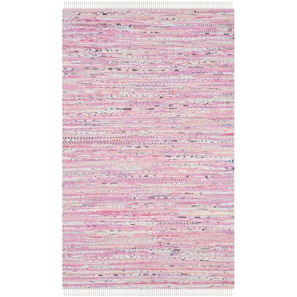 SAFAVIEH Rag Rug Light Pink/Multi 4 ft. x 6 ft. Striped Area Rug