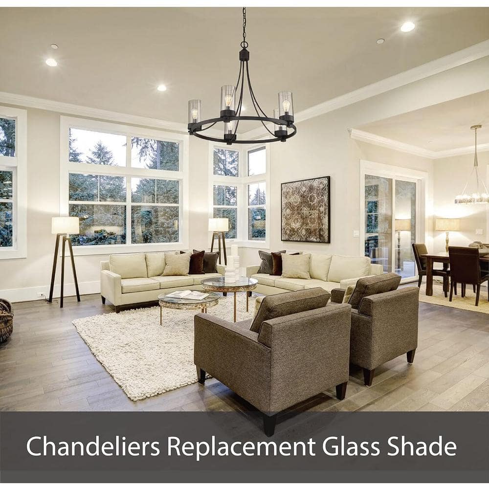 Clear Glass Bell Pendant Shade Set, 4.75" Diameter