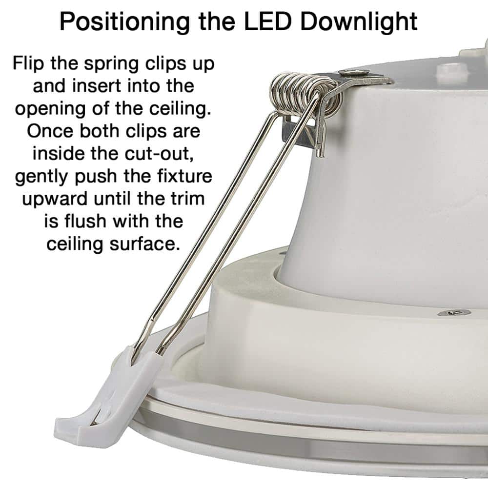 6-Inch White Aluminum LED Recessed Light with Night Light