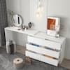 FUFU&GAGA 6-Drawer L-Shaped Chest of Drawers Cabinet with Rotatable Desktop 47.2 in. W x 51.2 in. D x 32.7 in. H KF260058-01