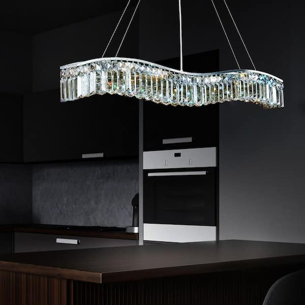 Glamorous 5 Light Down Chandelier With Chrome Finish