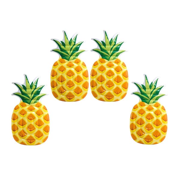 Intex 85 in. x 49 in. Giant Inflatable 1-Person Pineapple Swimming Pool Float (4-Pack)