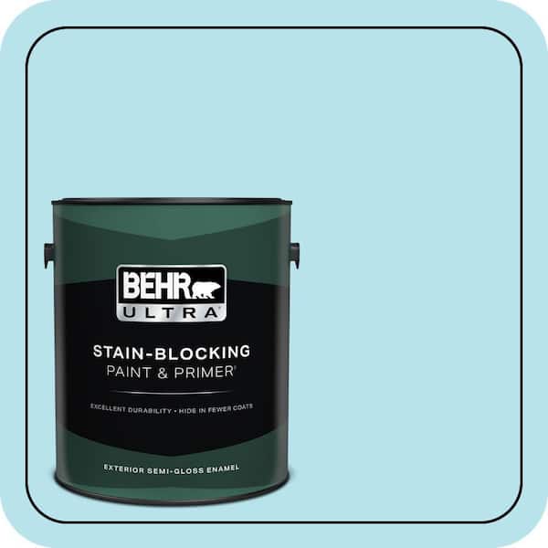 BEHR ULTRA 1 gal. #P490-1 Ocean Front Semi-Gloss Enamel Exterior Paint & Primer