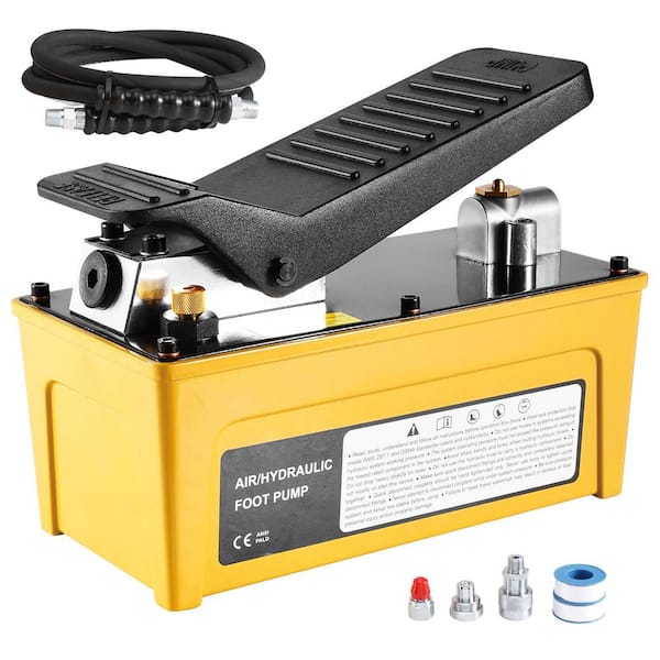 10,000PSI Air Hydraulic Pump, 0.42 Gal. Reservoir, NPT 3/8 In. Oil Outlet, NPT 1/4 In. Inlet, Aluminum Shell Foot Pump