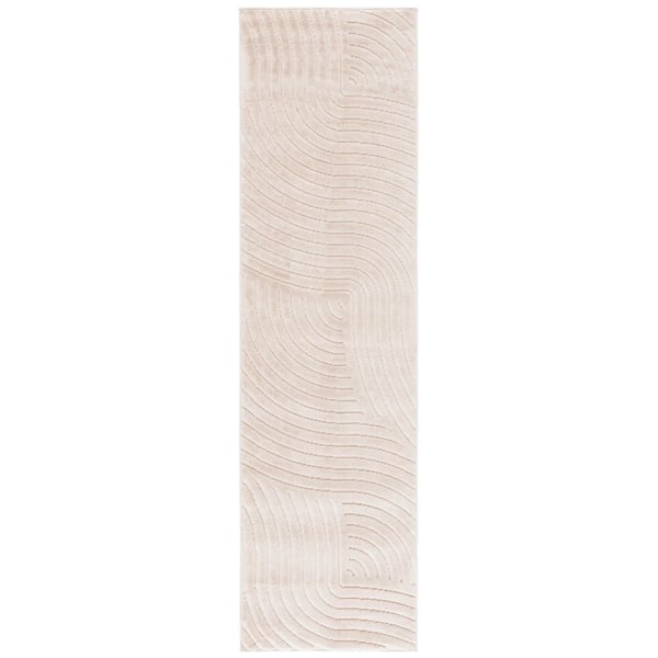 Selena 2 ft. x 10 ft. Beige Swirl Runner Rug