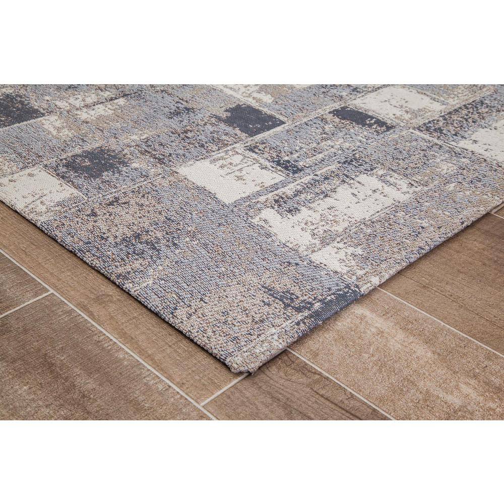 Gray and Cream Rectangular PVC and Polyester Chair Mat
