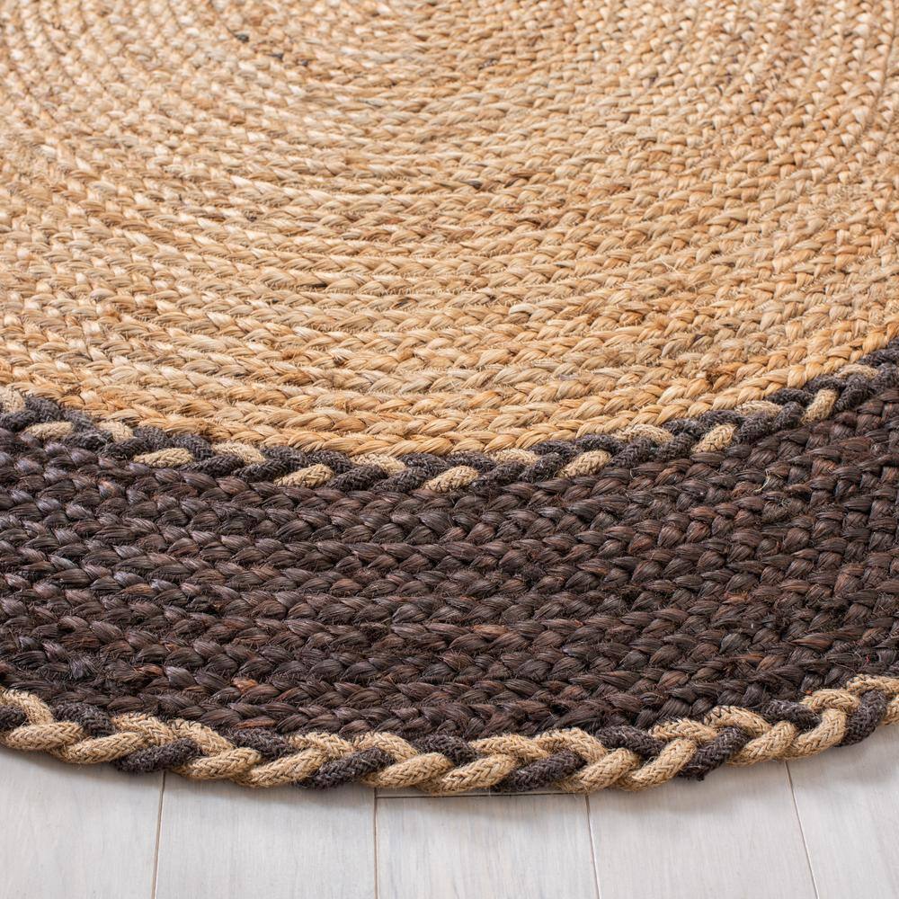 Natural Brown Oval Handwoven Cotton Area Rug 4' x 6'