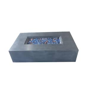 52.00 in. W x 14.00 in. H Concrete Rectangle Gas Fire Pit Table in Black Gray