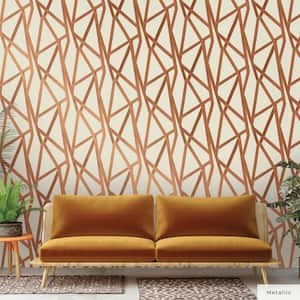 Genevieve Gorder Metallic Urban Bronze Intersections Vinyl Peel and Stick Wallpaper Roll (Covers 28 sq. ft.)