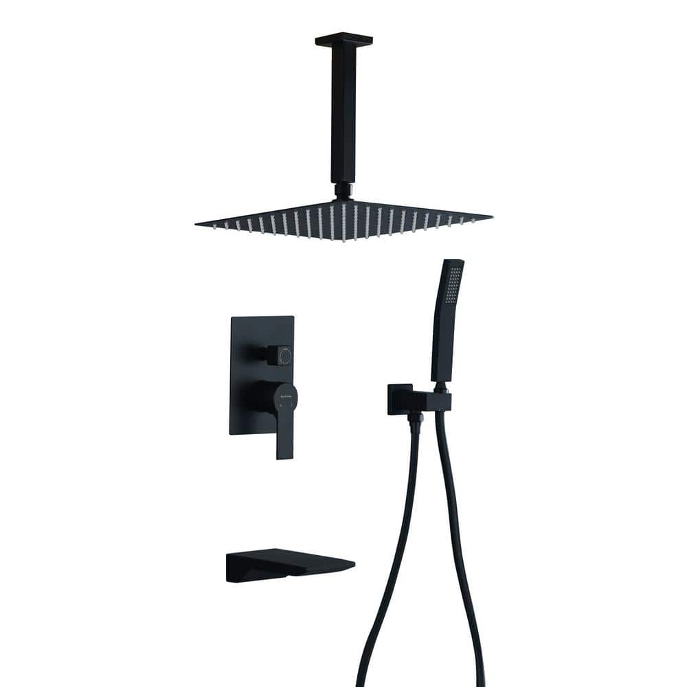 Ceiling Mount Single-Handle 1-Spray Tub and Shower Faucet with 12 in. Fixed