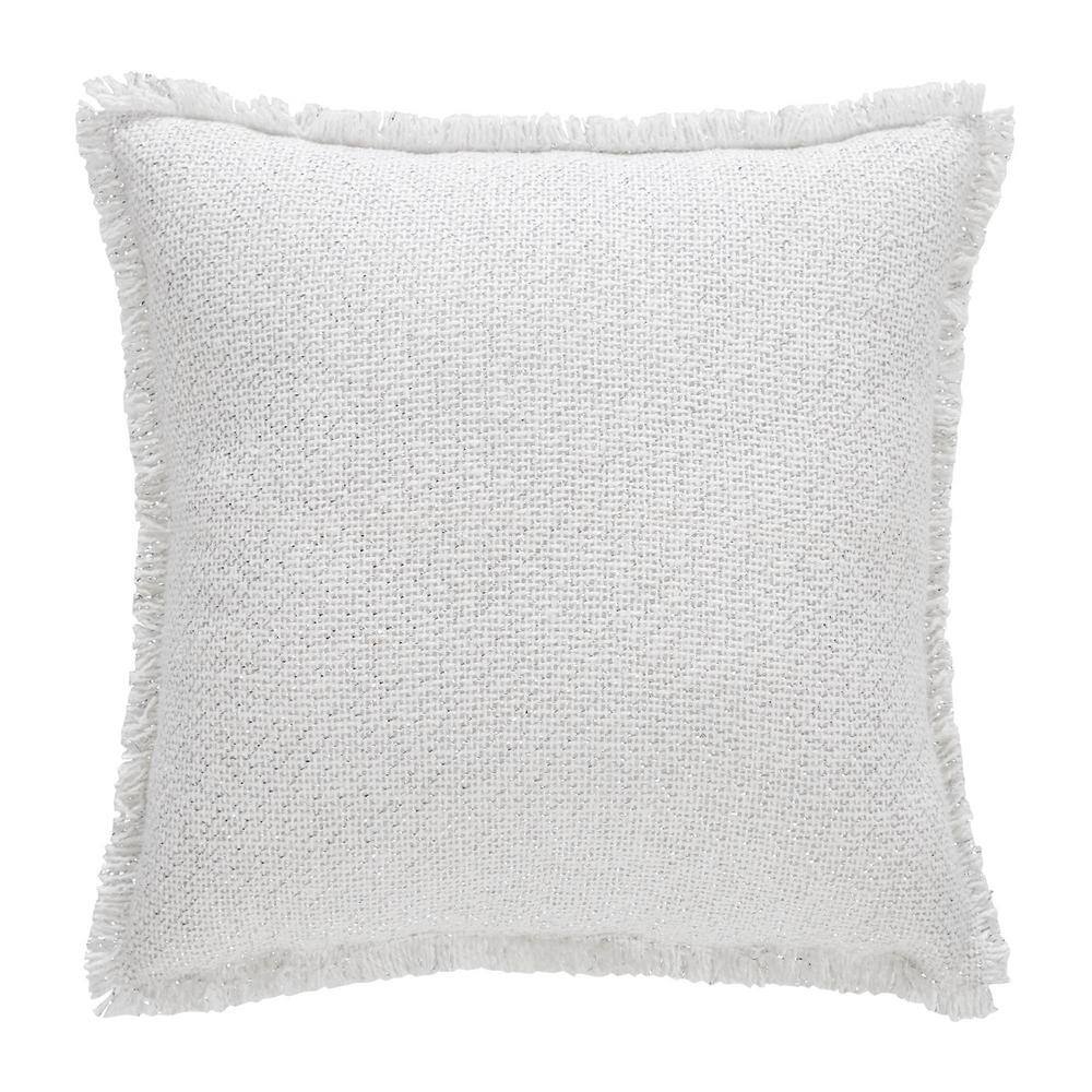 Antique White Burlap Snowflake Let It Snow Pillow 12x12