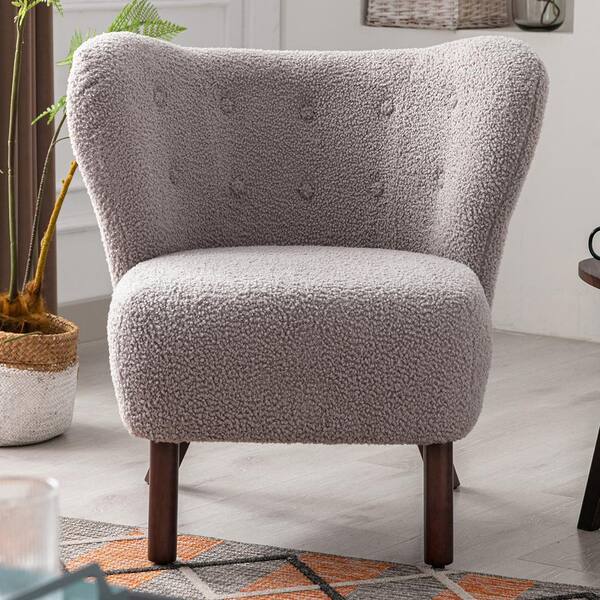 grey wood accent chair