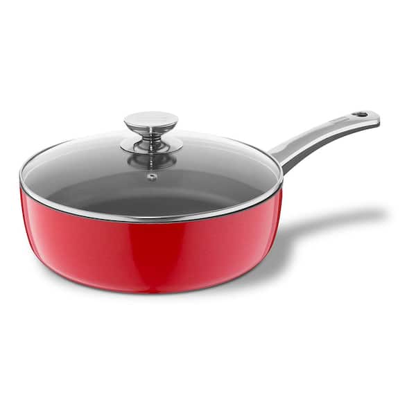 Berndes Specials Color 11 in. Saute Pan with Lid in Red
