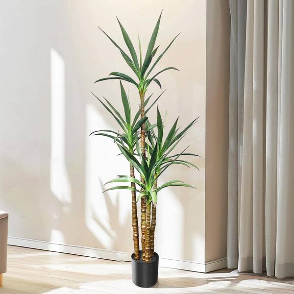 Artificial 4.8 ft. Artificial Agave Tree in Plastic Pot Realistic