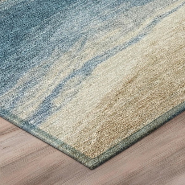Chantille Machine Washable Indoor/Outdoor Abstract ACN3020 Denim 10 ft. x 14 ft. Area Rug