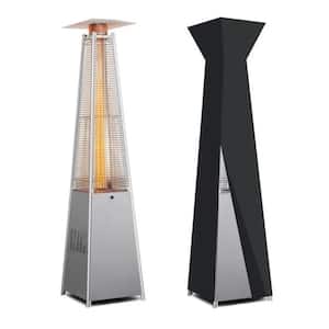 48,000 BTU Steel Propane Pyramid Patio Heater with Cover and Wheels