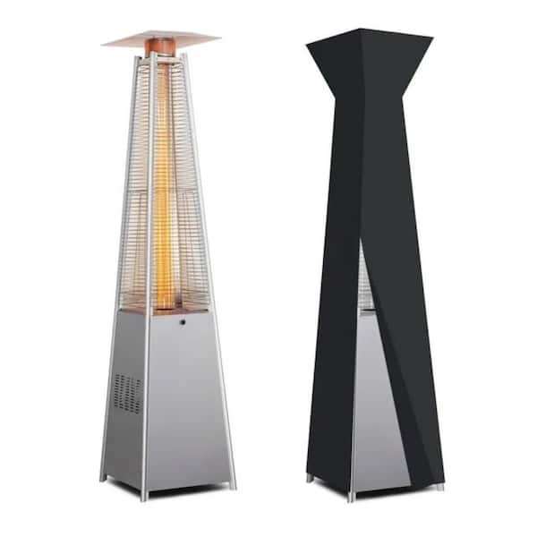 LAUSAINT HOME 48,000 BTU Steel Propane Pyramid Patio Heater with Cover ...