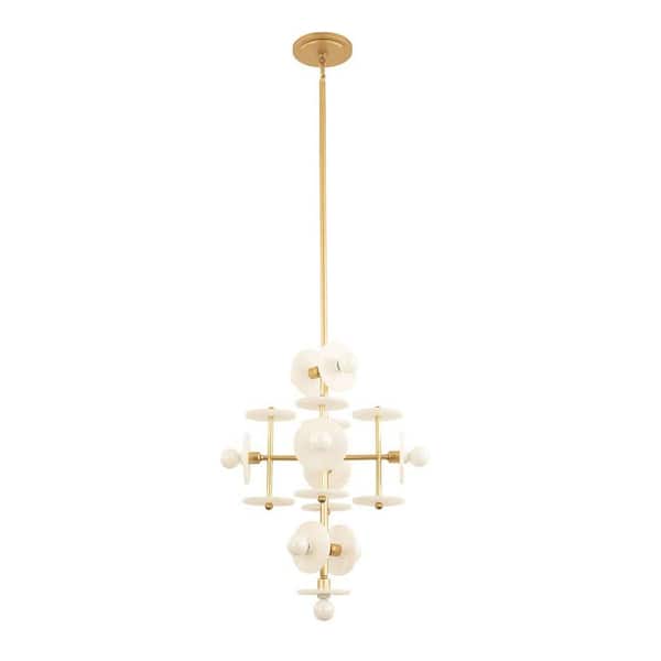 Savoy House Amani 20 in. W x 26.375 in. H 9-Light Gold Mid-Century 