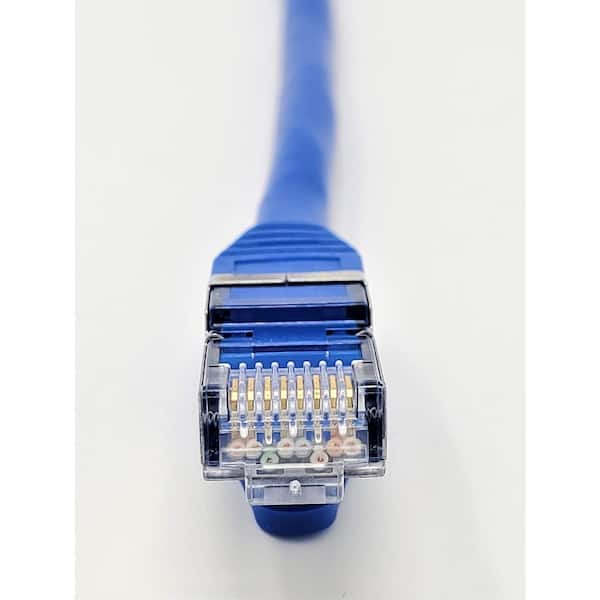 50 Feet Cat7 SFTP Double Shielded RJ45 Snagless Ethernet 26AWG Cable (Blue)  - Micro Connectors, Inc.