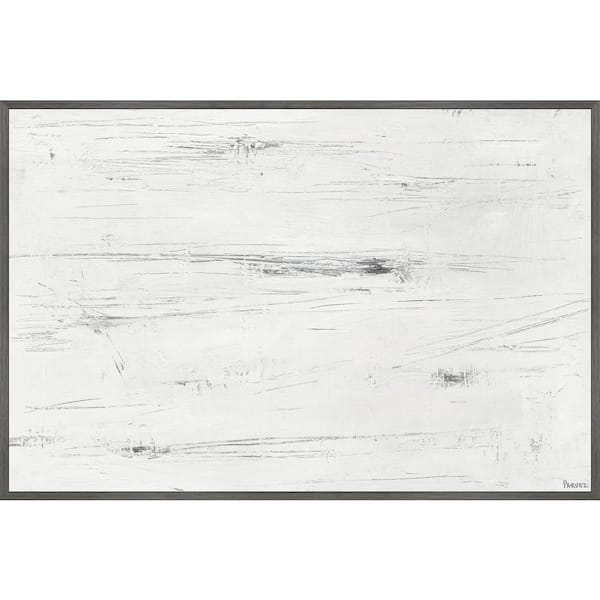 Unbranded "Light Snow" by Parvez Taj Floater Framed Canvas Abstract Art Print 40 in. x 60 in.