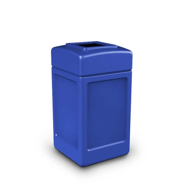 Unbranded 42 Gal. Blue Open-Top Square Waste Trash Container