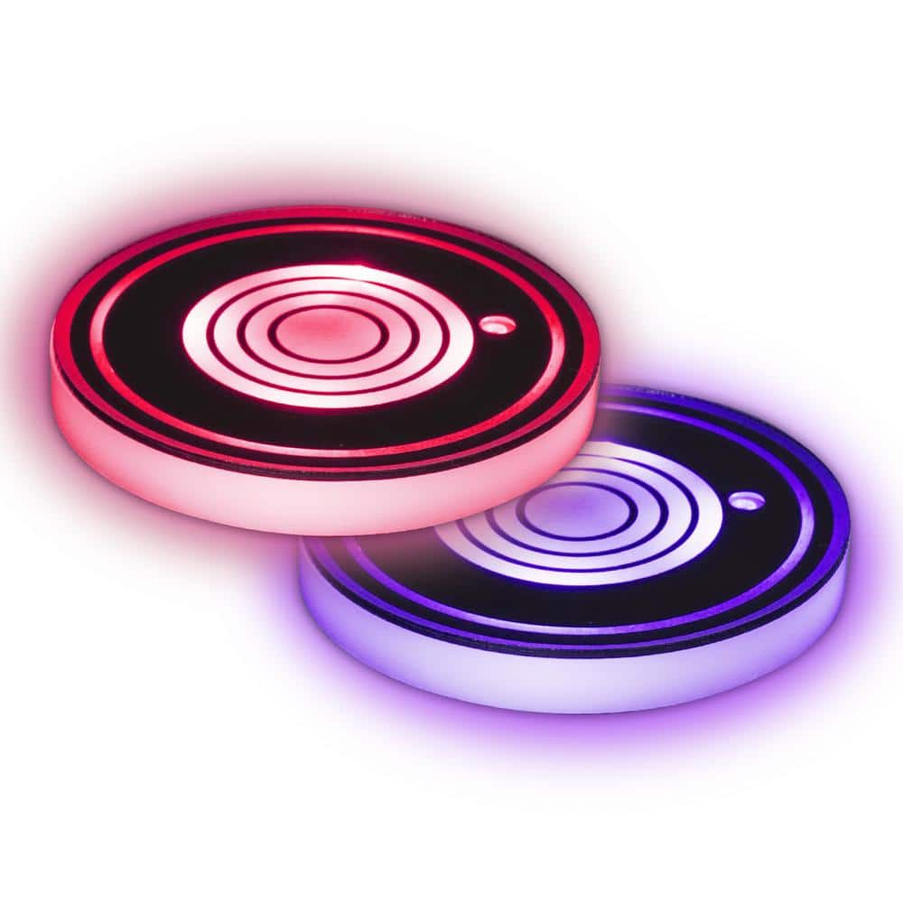  2 PCS LED Cup Holder Lights, 7 Colors Changing Cup Holder  Coasters for Car USB Charging LED Car Cup Holder Lights, Cup Holder Light  Car Accessories for Teens (Regular) : Automotive