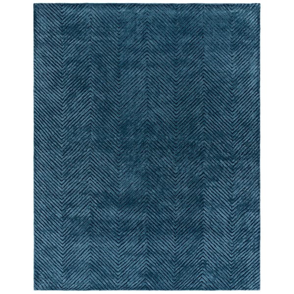 Glamour 8 x 10 Navy Chevron Area Rug