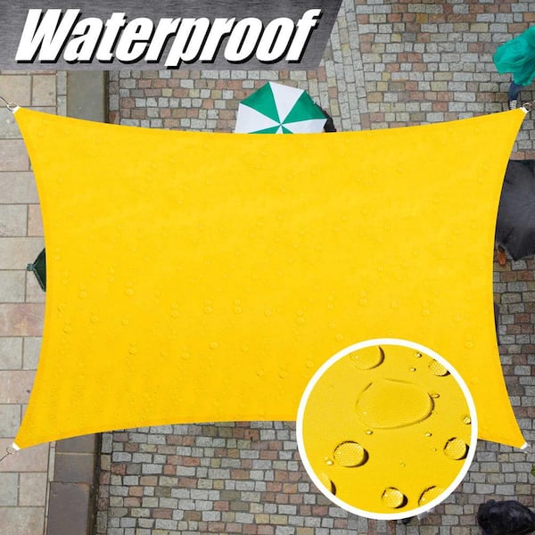 12 ft. x 7 ft. 220 GSM Waterproof Rectangle Sun Shade Sail Screen Canopy, Outdoor Patio and Pergola Cover