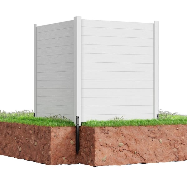 HOMEIBRO 38 in. W x 42 in. H Wood Garden Fence Privacy Fence in White