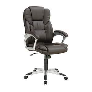 Adjustable Height Office Chair Dark Brown and Silver