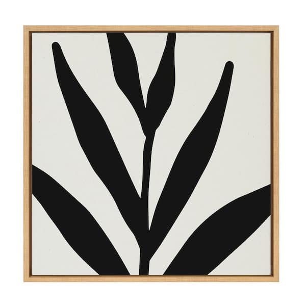 Kate and Laurel Modern Botanical Neutral Abstract 1 by The Creative Bunch Studio Framed Nature Canvas Wall Art Print 22 in. x 22 in.