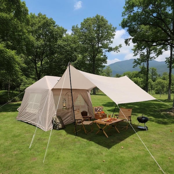 IMAGACFUN 5.72 sq.m Inflatable Cotton Camping Tent, 4-Season