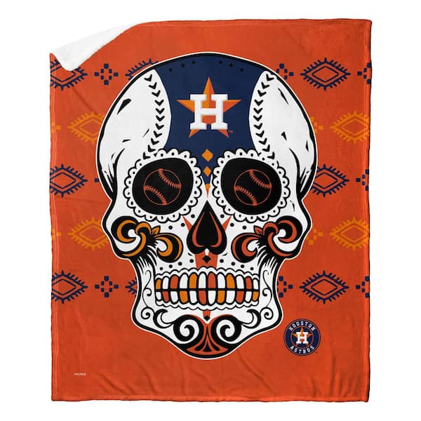 THE NORTHWEST GROUP MLB Astros Candy Skull Silk Touch Sherpa Multicolor Throw
