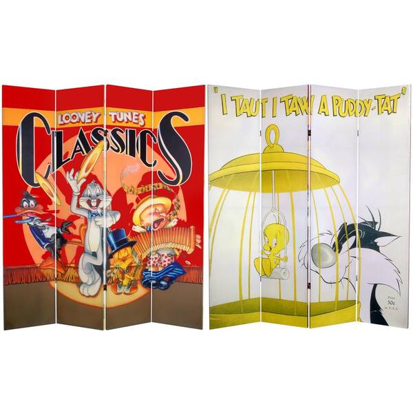 Oriental Furniture 6 ft. Printed 4-Panel Room Divider