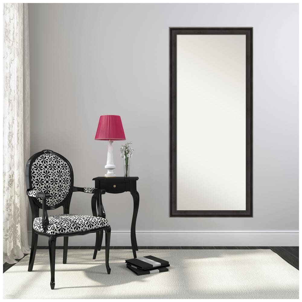 Amanti Art Oversized White Wood Rustic Modern Mirror (64.5 in. H X 28.5