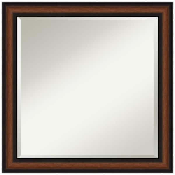 Amanti Art Yale Walnut 23.5 in. H x 23.5 in. W Framed Wall Mirror