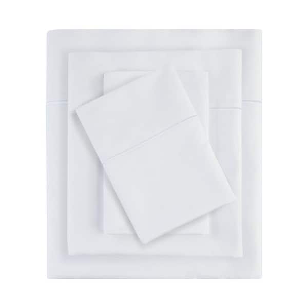 Madison Park 600 Thread Count 7-Piece White Split King Pima Cotton Sateen Sheet Set