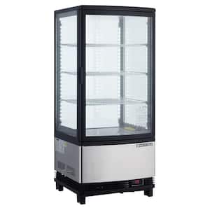 16.7 in. 3 cu. ft. 4-Sided Glass Merchandiser Refrigerator, Countertop/Floor Display, in Black/Stainless Steel