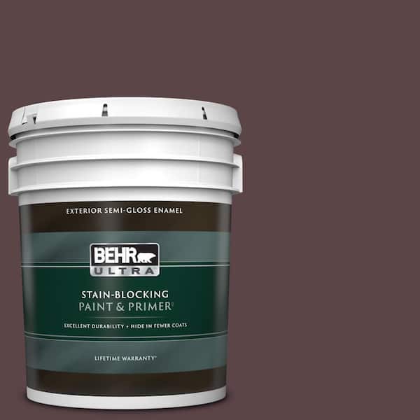 BEHR ULTRA 5 gal. #BNC-31 Mahogany Spice Semi-Gloss Enamel Exterior Paint & Primer